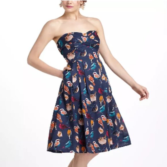 Anthropologie sweetheart bird dress with POCKETS - Picture 2 of 8